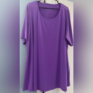 Susan Graver Modern Essentials Liquid Knit Tunic Lavender Grove 2X - EUC